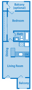1A Floor Plan Foothills Apartments 1A Floor Plan